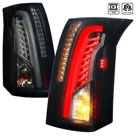 Spec-D Tuning 03-07 Cadillac Cts LED Tail Lights Black Smoke LT-CTS03BBLED-TM